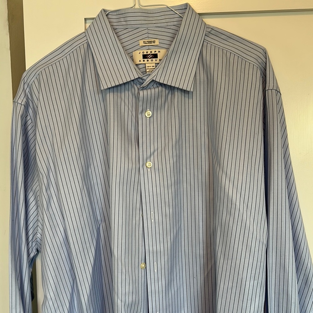 Men's Blue Striped Dress Shirt